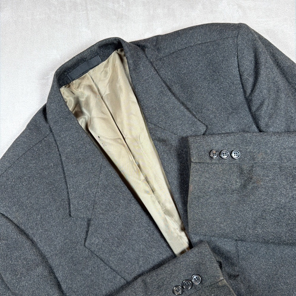 Fioravanti Studio Blazer Men's Gray 100% Cashmere Made in USA Sport Coat -Flaws